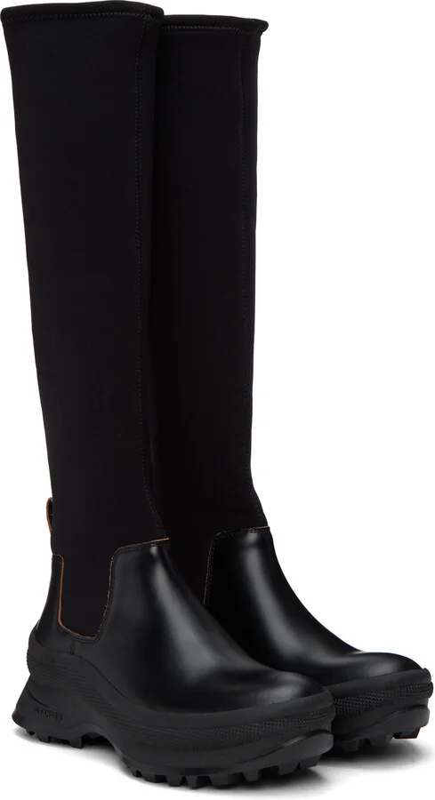 Jil Sander Black Leather Tall Boots - Image 4
