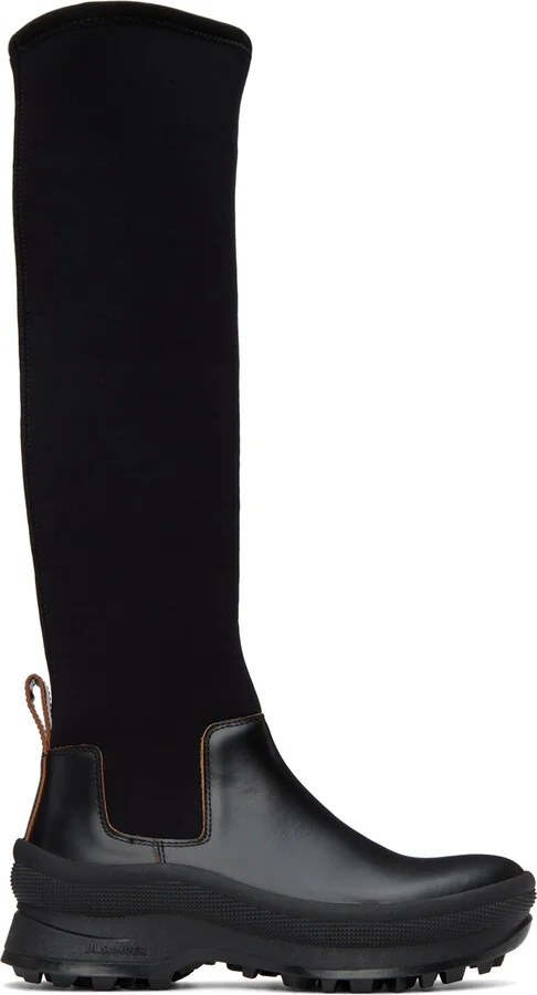Jil Sander Black Leather Tall Boots