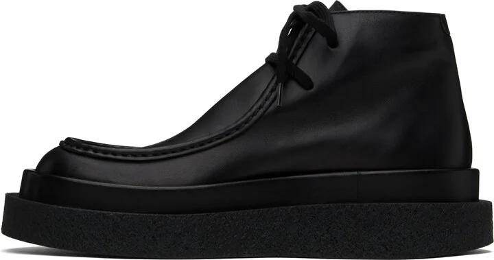 Jil Sander Black Low Lace-Up Boots - Image 3