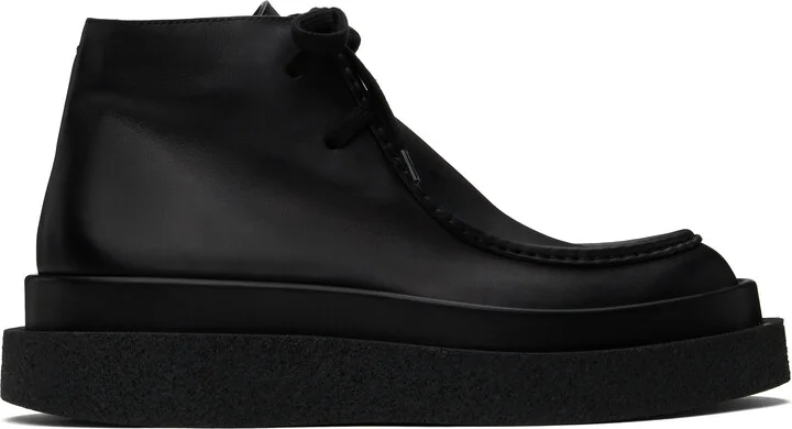 Jil Sander Black Low Lace-Up Boots