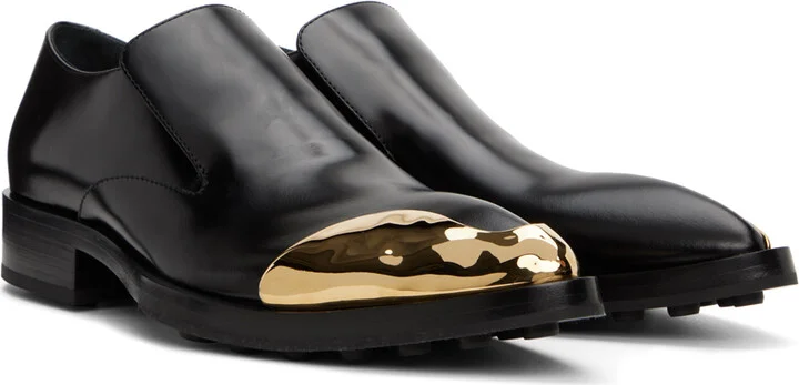 Jil Sander Black Metal Cap Loafers - Image 4