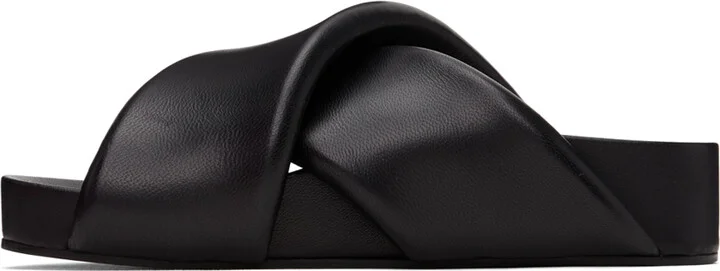 Jil Sander Black Oversized Wrapped Sandals - Image 3