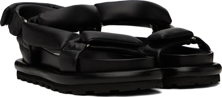 Jil Sander Black Padded Sandals - Image 4