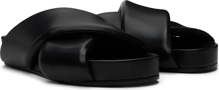 Jil Sander Black Padded Sandals - Image 4