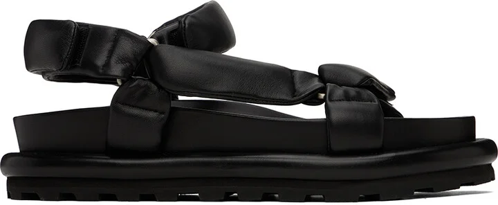 Jil Sander Black Padded Sandals