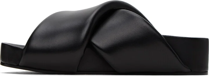 Jil Sander Black Padded Slides - Image 3