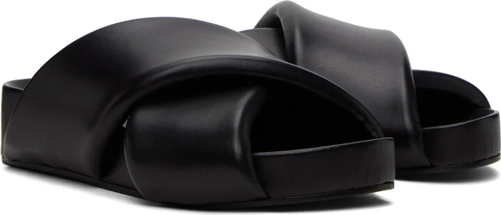 Jil Sander Black Padded Slides - Image 4