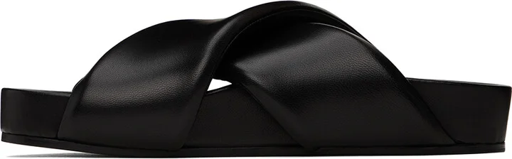 Jil Sander Black Padded Slides - Image 3