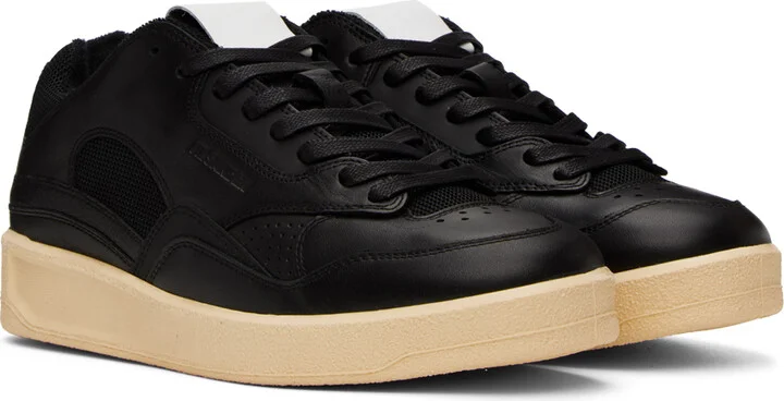 Jil Sander Black Perforated Sneakers - Image 4