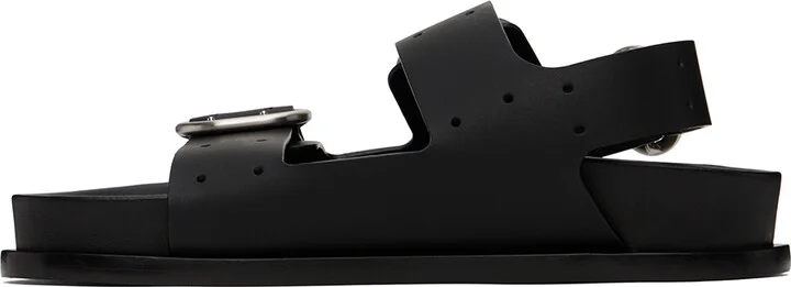 Jil Sander Black Pin-Buckle Flat Sandals - Image 3