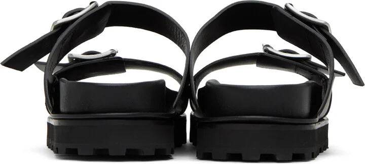 Jil Sander Black Pin-Buckle Slides - Image 2