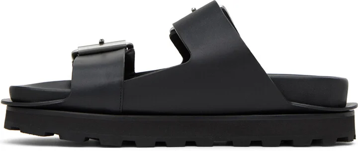 Jil Sander Black Pin-Buckle Slides - Image 3
