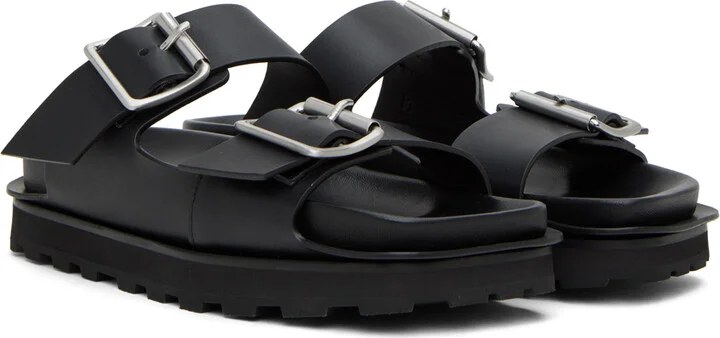 Jil Sander Black Pin-Buckle Slides - Image 4