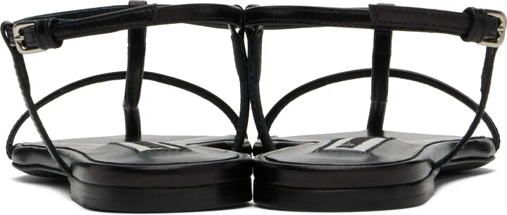 Jil Sander Black Pointed Toe Sandals - Image 2