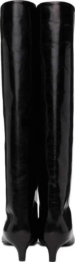 Jil Sander Black Pointed Toe Tall Boots - Image 2