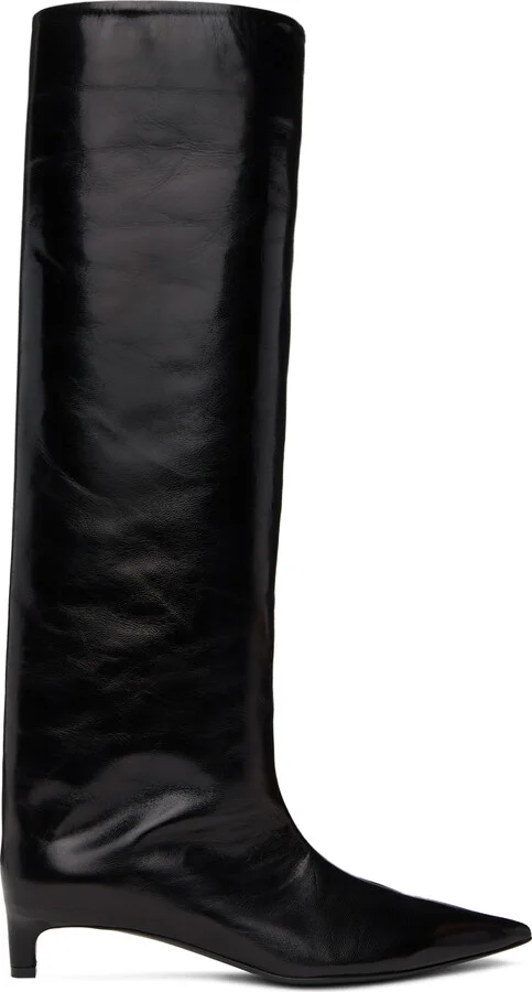 Jil Sander Black Pointed Toe Tall Boots