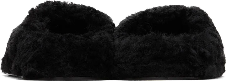 Jil Sander Black Shearling Slippers - Image 2