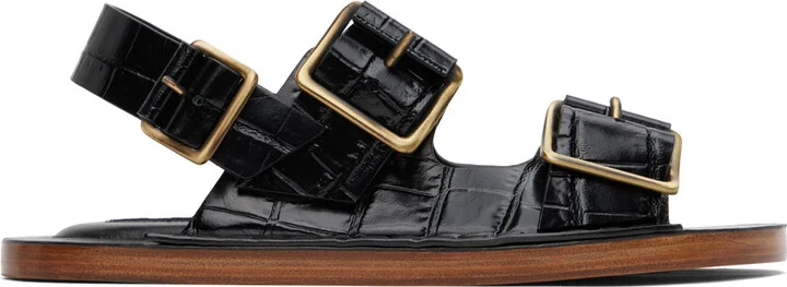Jil Sander Black Slingback Sandals