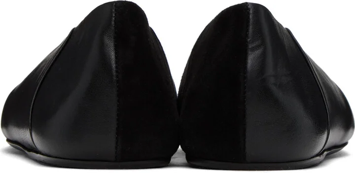 Jil Sander Black Square Toe Ballerina Flats - Image 2