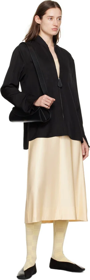 Jil Sander Black Square Toe Ballerina Flats - Image 5