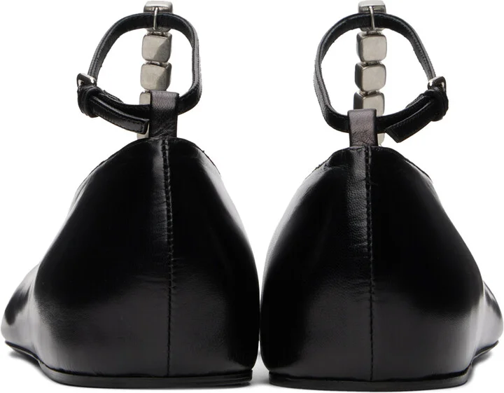 Jil Sander Black Square Toe Ballerina Flats - Image 2
