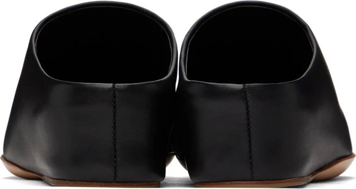Jil Sander Black Square Toe Mules - Image 2