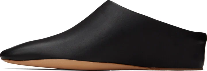 Jil Sander Black Square Toe Mules - Image 3