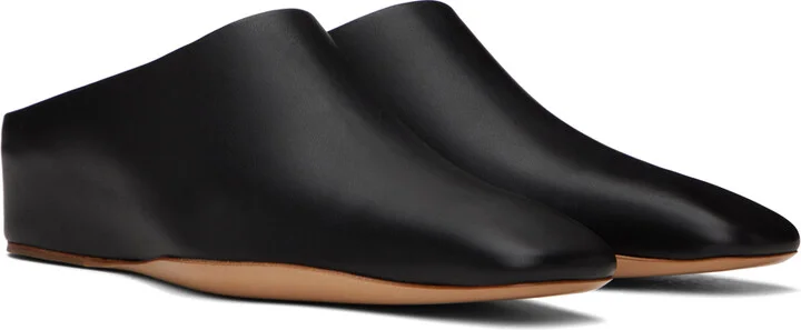 Jil Sander Black Square Toe Mules - Image 4