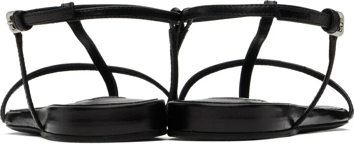 Jil Sander Black Square Toe Sandals - Image 2