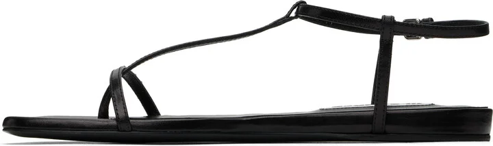 Jil Sander Black Square Toe Sandals - Image 3