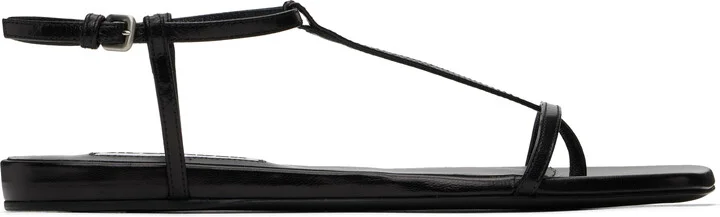 Jil Sander Black Square Toe Sandals