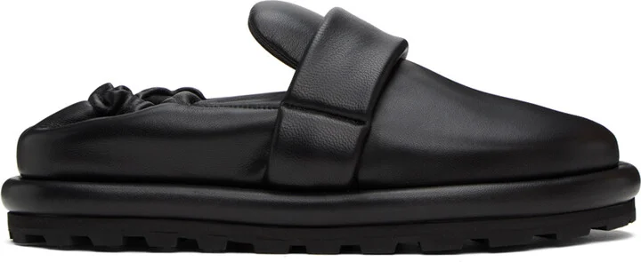 Jil Sander Black Strap Sabot Loafers