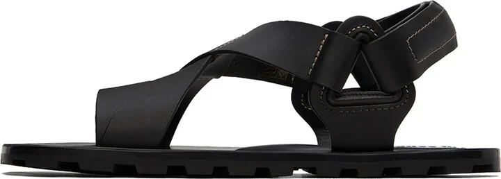Jil Sander Black Strap Sandals - Image 3