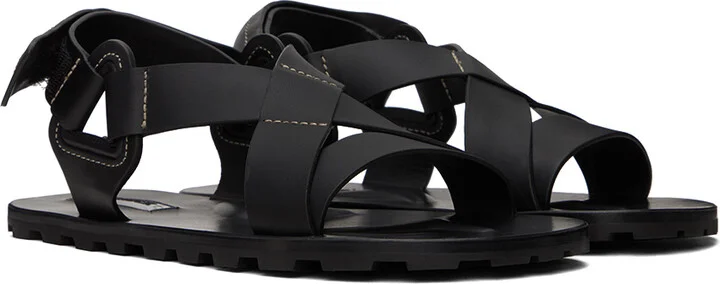 Jil Sander Black Strap Sandals - Image 4