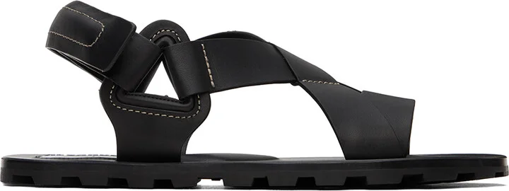 Jil Sander Black Strap Sandals