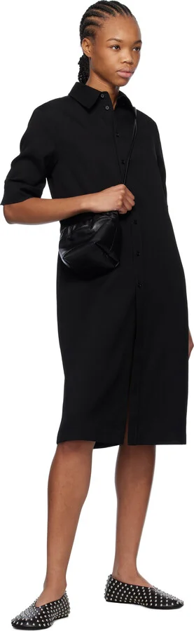 Jil Sander Black Studded Leather Ballerina Flats - Image 5