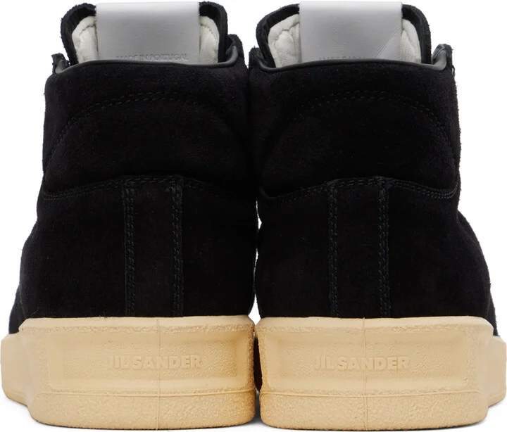Jil Sander Black Suede High-Top Sneakers - Image 2
