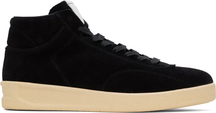 Jil Sander Black Suede High-Top Sneakers