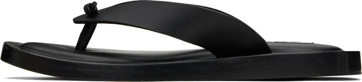 Jil Sander Black Thong Sandals - Image 3
