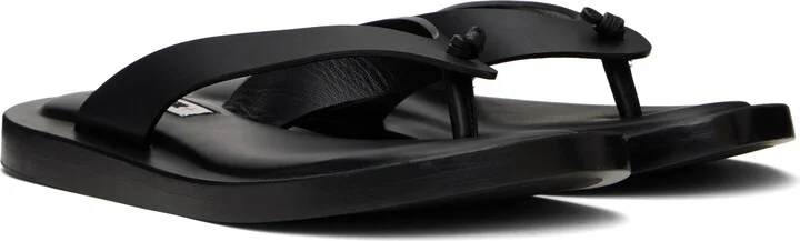 Jil Sander Black Thong Sandals - Image 4