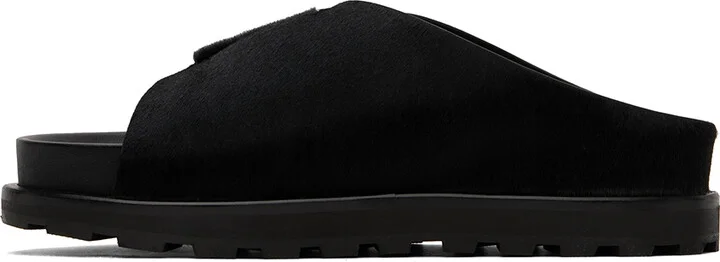 Jil Sander Black Velcro Sandals - Image 3