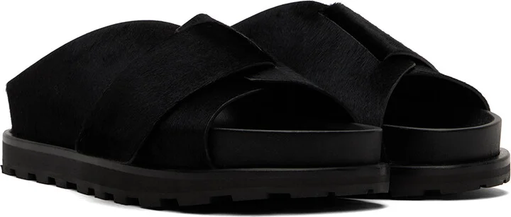 Jil Sander Black Velcro Sandals - Image 4
