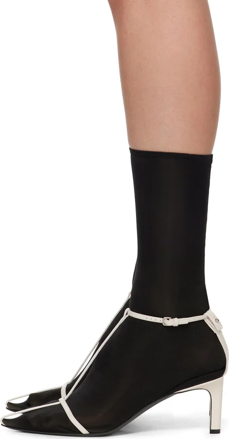 Jil Sander Black & White Ankle Boots - Image 3