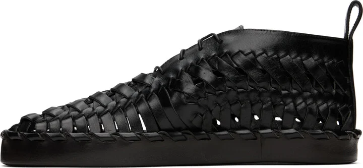 Jil Sander Black Woven Oxfords - Image 3