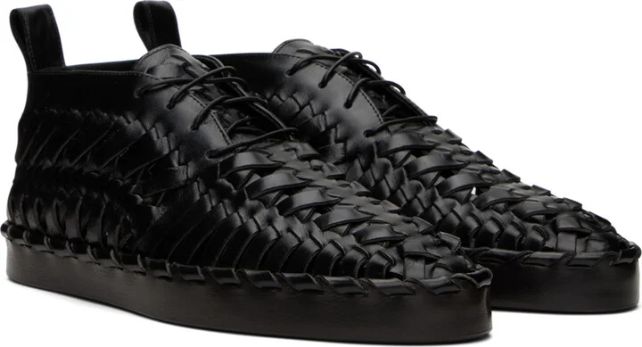 Jil Sander Black Woven Oxfords - Image 4