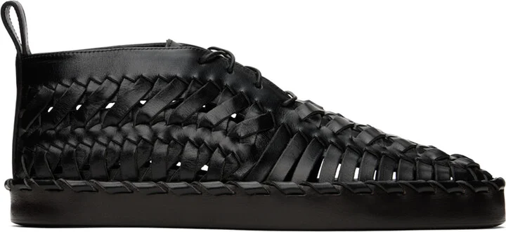 Jil Sander Black Woven Oxfords
