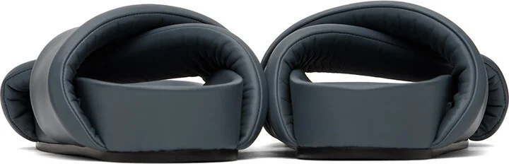Jil Sander Blue Padded Sandals - Image 2