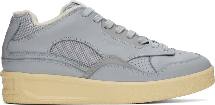 Jil Sander Blue Paneled Sneakers