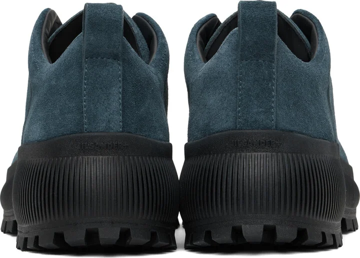 Jil Sander Blue Thick Suede Reverse Sneakers - Image 2
