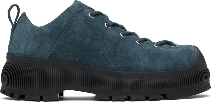 Jil Sander Blue Thick Suede Reverse Sneakers